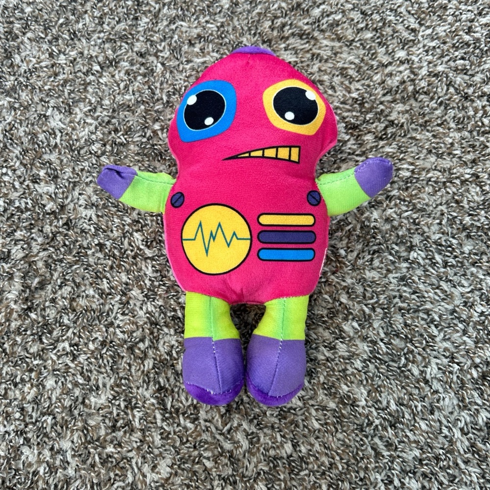Bright Pink Robot Plush Toy for Kids - Colorful Soft Stuffed Doll